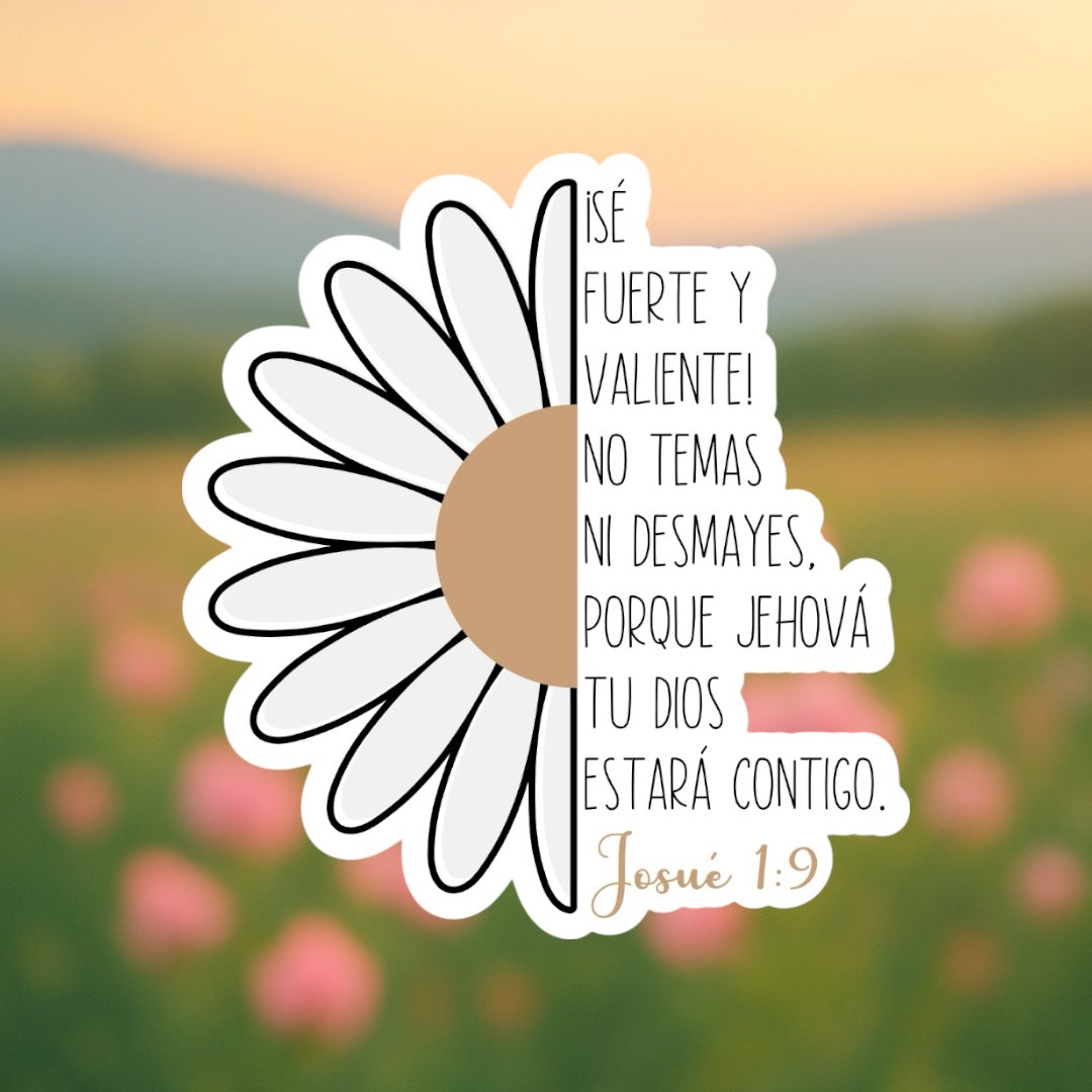 Sticker Josué 1:9 – Sé fuerte y valiente
