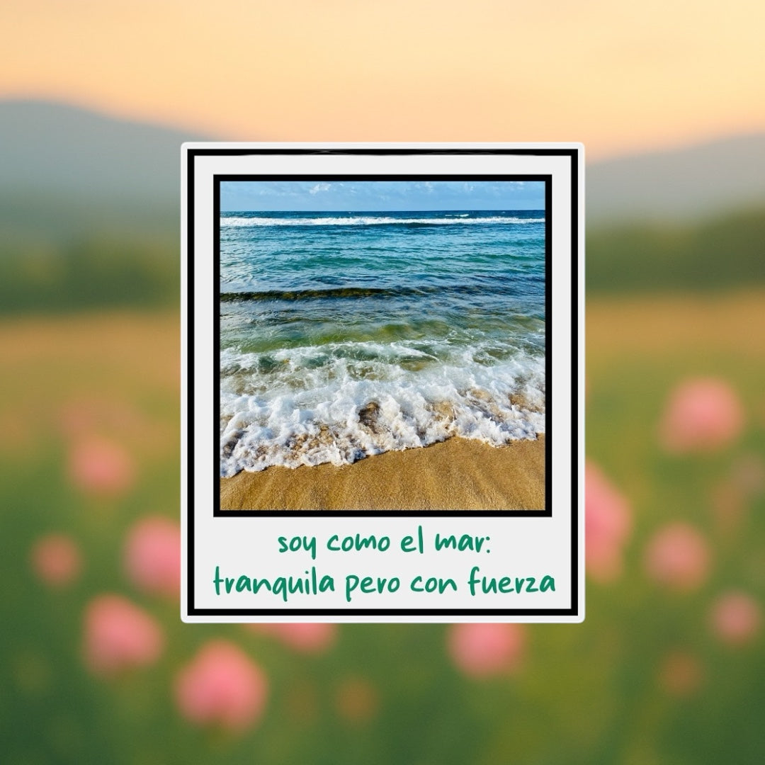 Sticker Polaroid – “Soy como el mar: tranquila, pero con fuerza”