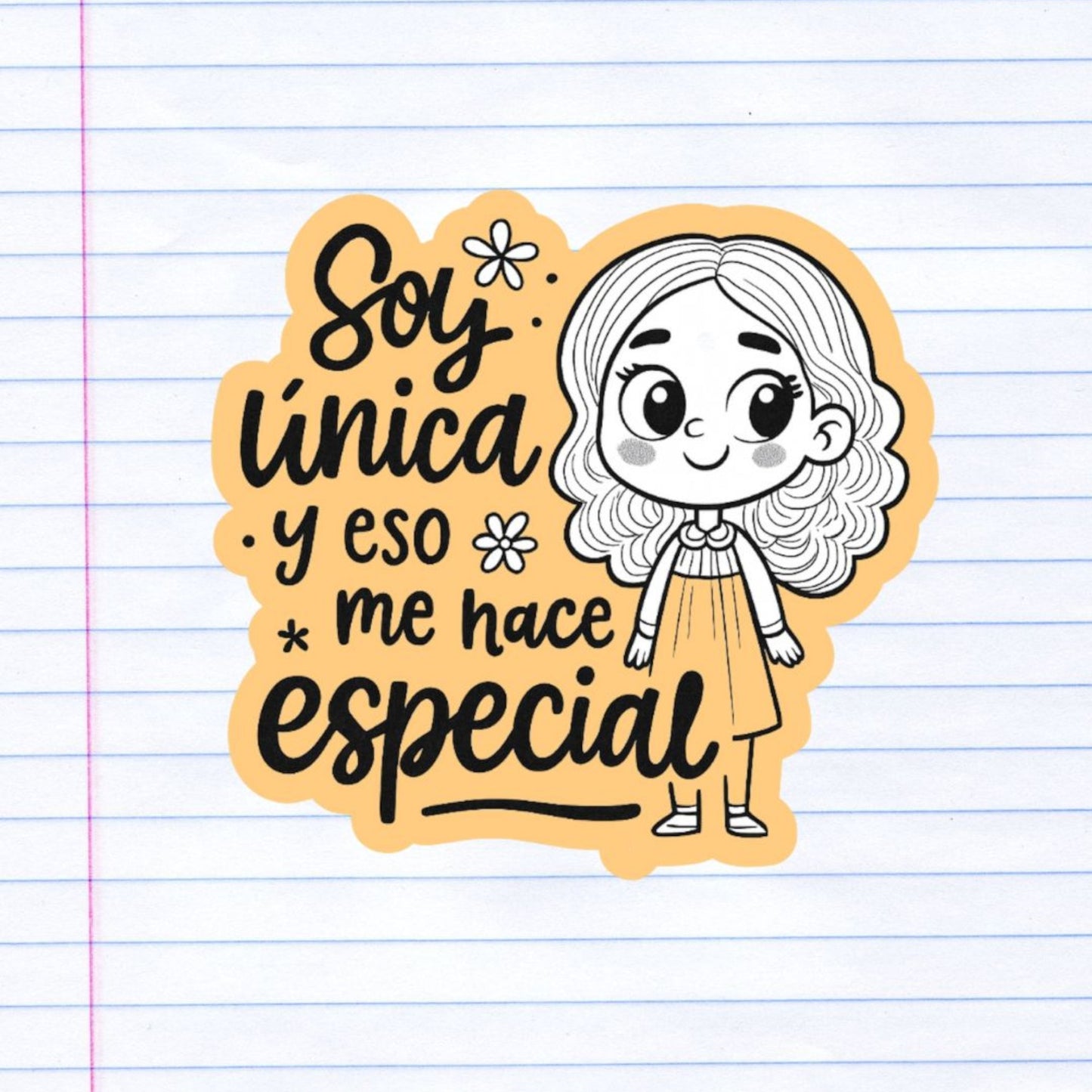 Sticker - B&W Girl - Soy única y eso me hace especial