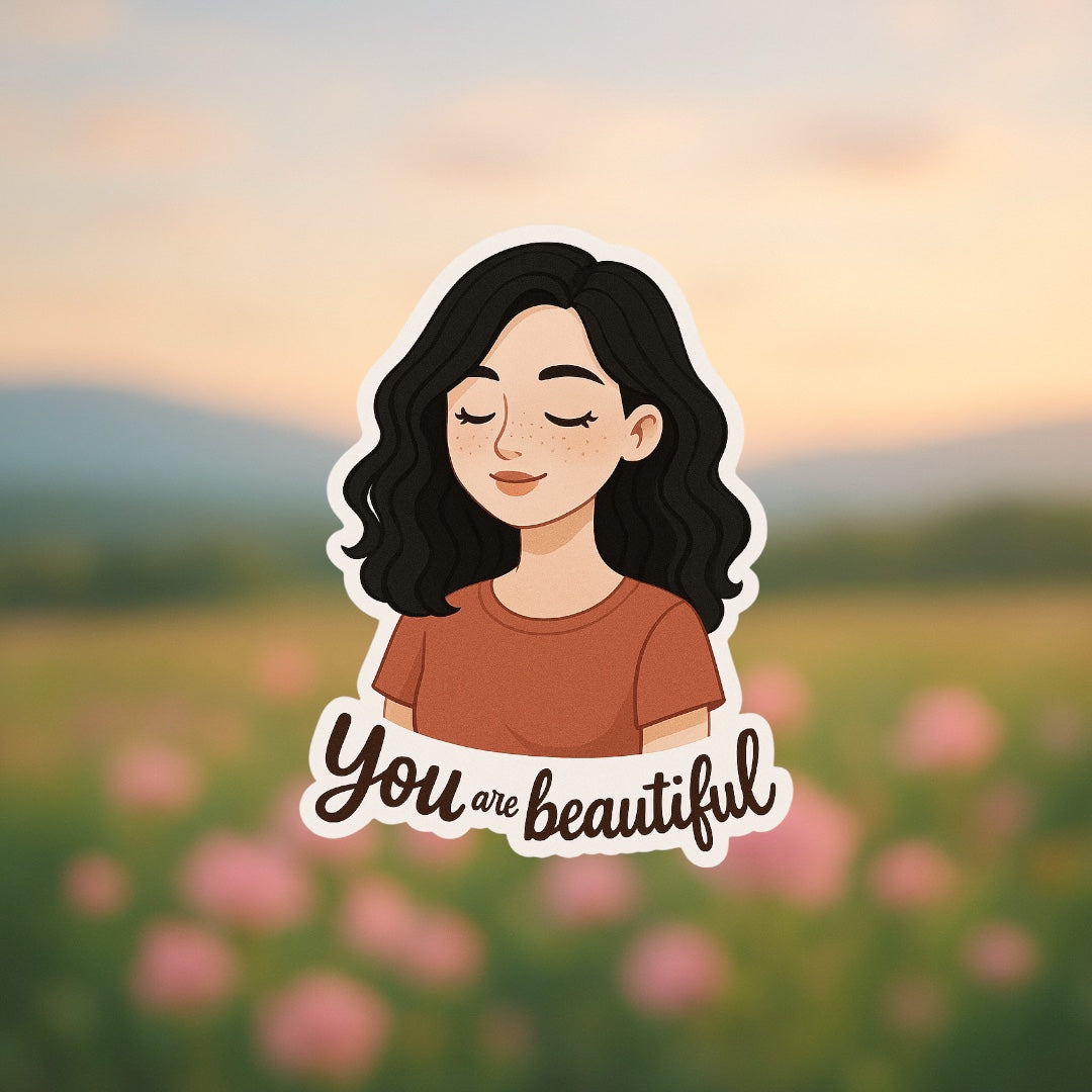 💖🌸 You Are Beautiful – Sticker Inspirador 🌸💖