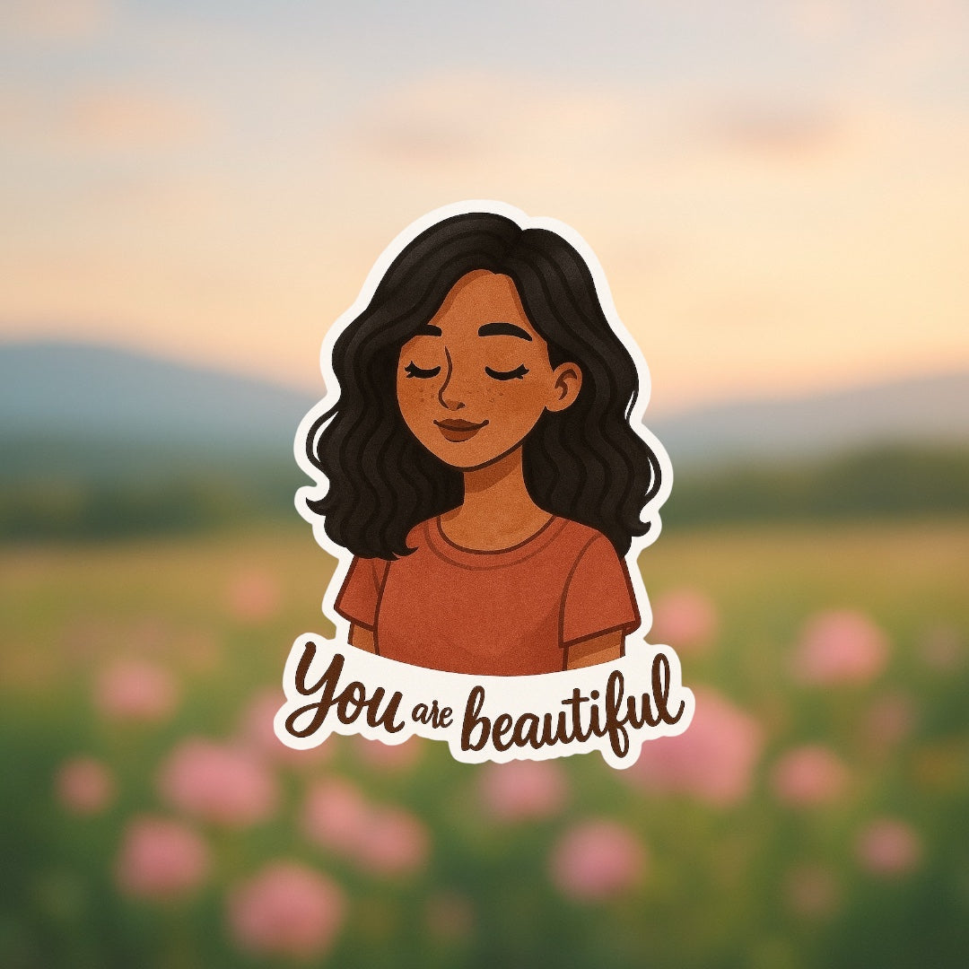 💖🌸 You Are Beautiful – Sticker Inspirador 🌸💖