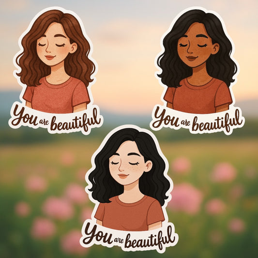 💖🌸 You Are Beautiful – Sticker Inspirador 🌸💖