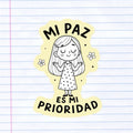 Mi paz es mi prioridad 💛 Sticker