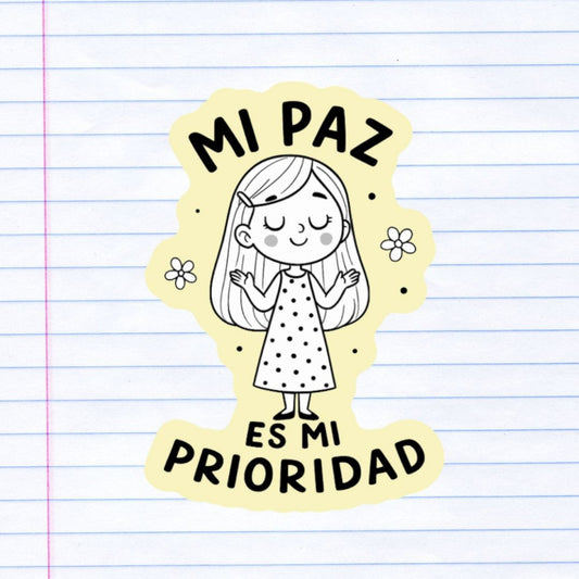 Sticker - B&W Girl - Mi paz es mi prioridad