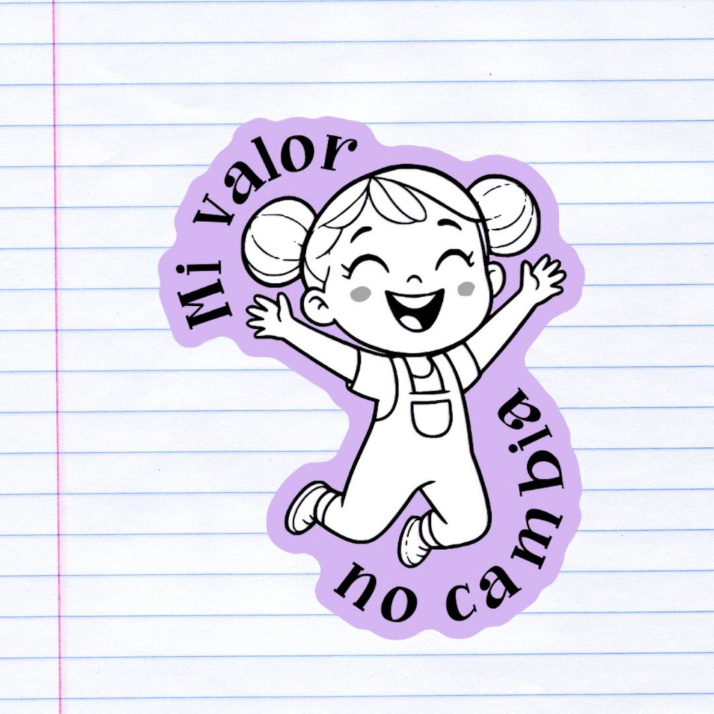 Sticker - B&W Girl - Mi valor no cambia